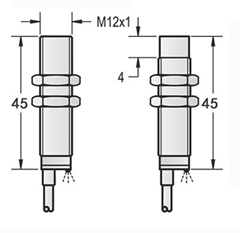 M12 AC type proximity sensor dimension