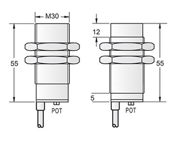 M30 AC type proximity sensor dimension