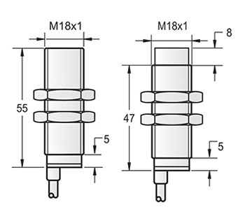 M18 AC type proximity sensor dimension