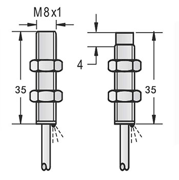 M8 Sensor Short housing Dimension