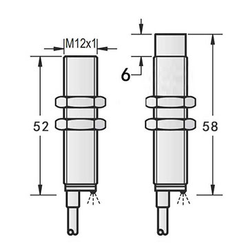 M12 high temp proximity sensor dimension