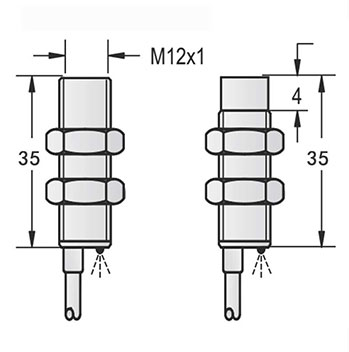 M12 inductive proximity sensor dimension