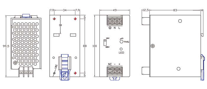 SL-100_Power_supply_dimension