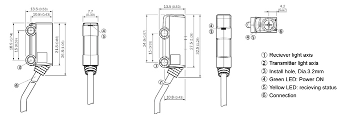 small rectangular photocell sensor dimension