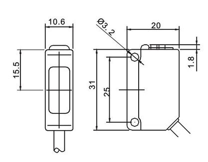 Dimension of RZ series laser sensor